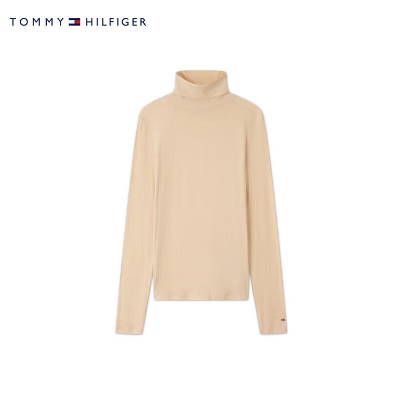 Tommy Hilfiger Women's Lyocell Blend High-Neck Long Sleeve T-Shirt