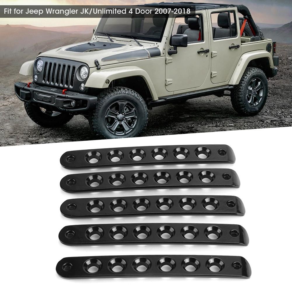 Wkładka uchwytu bocznego drzwi i osłony pokręteł z przyciskami pasują do Jeepa Wranglera Jk Unlimited 07 18