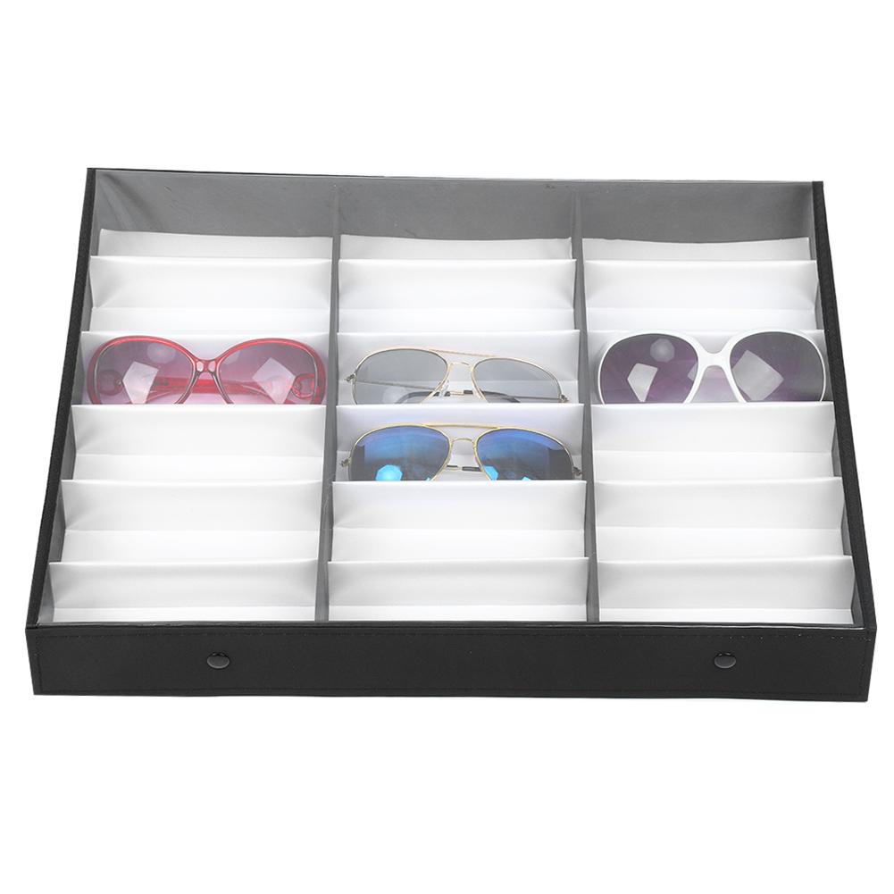 18 Grids Glasses Case Organizer Sunglasses Storage Box Jewelry Display Container
