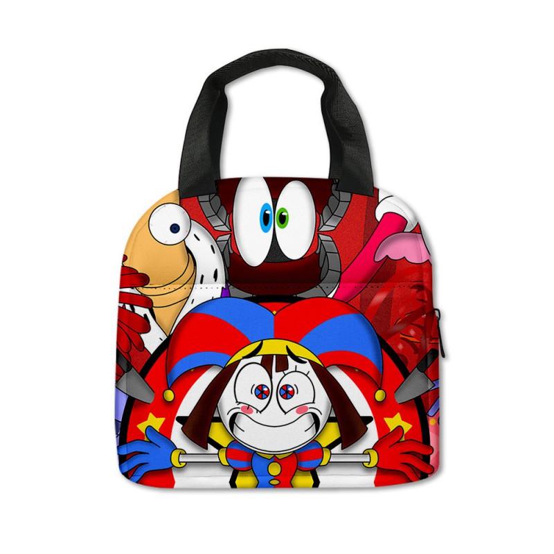 Kids Insulated Lunch Bag With Fun Digital Circus Design Preschool School Use