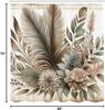 Vintage Duschvorhang, Boho Botanisch Erdige Töne Blumen Äste und Blätter Bohemian Romantik, Stoff Badezimmer