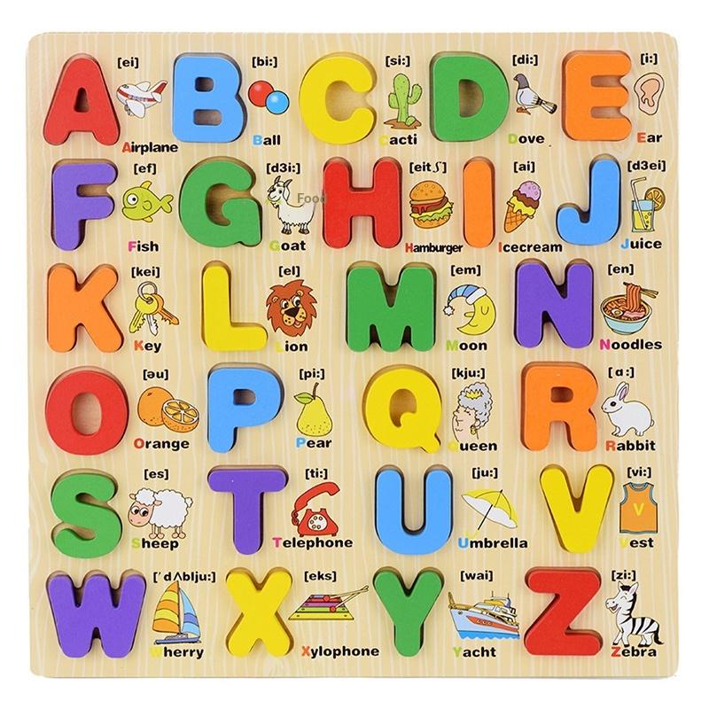 

Montessori Toys Letter Numbers Wooden Puzzle Sorting Math Bricks Preschool Early Learning Educational Toys For Children