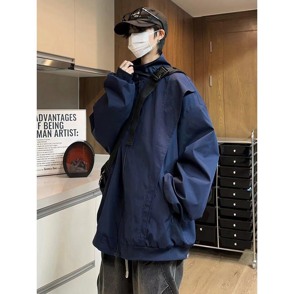 Men s Versatile Lightweight Hooded Jacket with Drawstring Waist XL