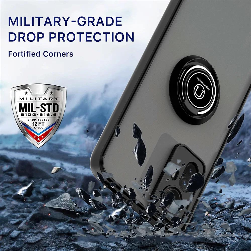 Shockproof Magnetic Ring Holder Case For Xiaomi Redmi Note 14 13 12S 4G 12 11 Pro 10 8 9S Redmi 9 10 10C 12 Protective Cover