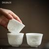 Chinese Style  Iced Jade Porcelain Tea Cup Master Cup High-end Handmade Tea Cup Kitchen Accessories Kung Fu Tea Wedding Gift