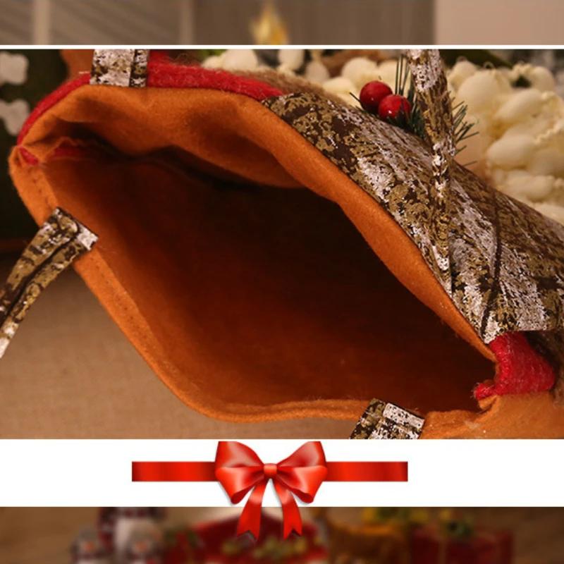 Christmas Gift Bag Tote Bag Santa Claus Pattern Candy Bags Cute Handbag Holiday New Year Xmas Home Decoration Children's Gifts