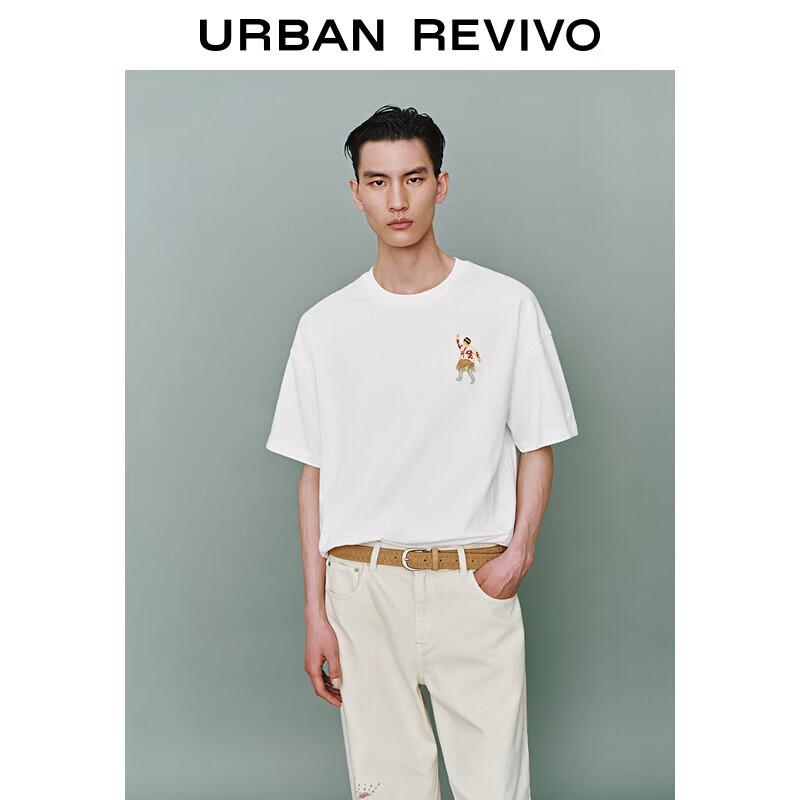 UR Men s Casual Colorblock Embroidered Cotton T-Shirt S