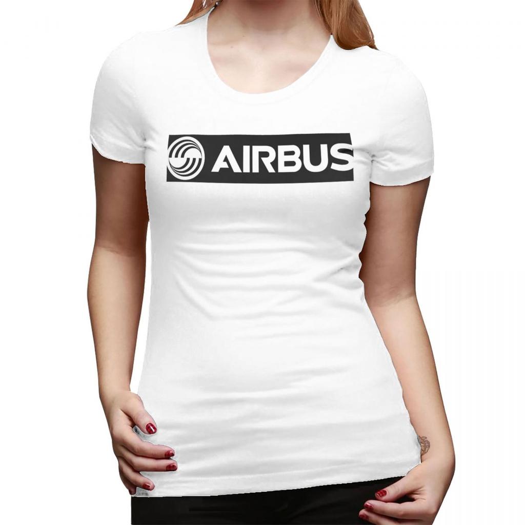 Airbus Logo White TShirt for Women Round Neck Streetwear T Shirts Womens Tees Short Summer Clothes Tops
