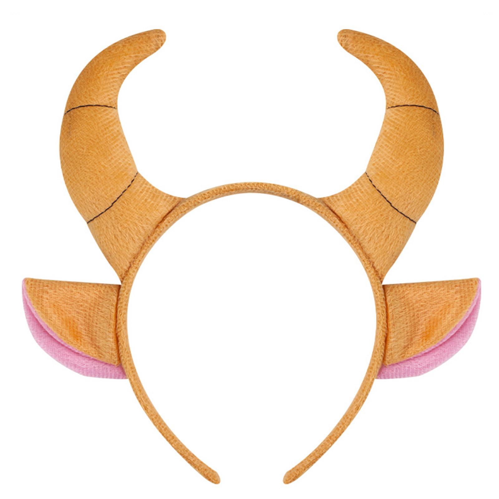 

Удобная ткань Повязка на голову с рогами быка Головной убор для вечеринки, косплея, костюма для ролевых игр и повседневной носки B