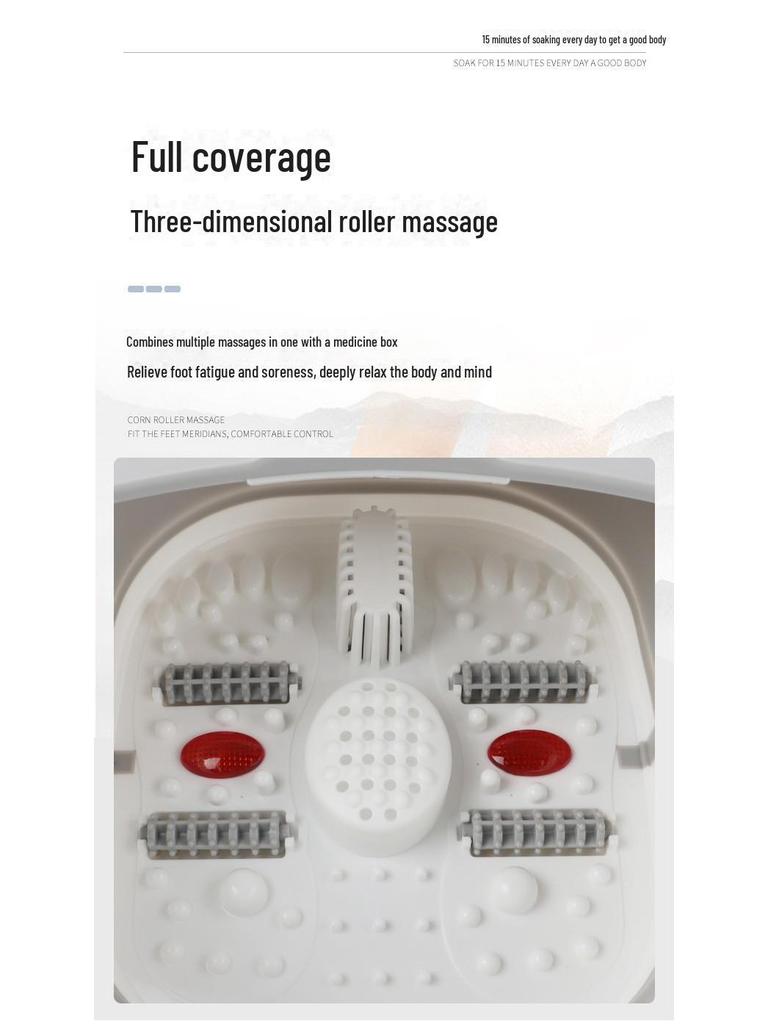 Automatic Heated Foot Bath with Magnetic Therapy, Air Wave Massage, and Infrared Relaxation