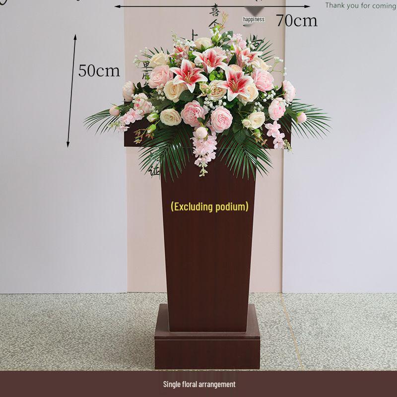 Elegant Conference Lectern Floral Arrangement - Artificial Flowers for Banquets and Speeches