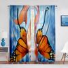 Goldfish Koi Fish Ink Painting Leaves Tulle Curtains for Living Room Bedroom Decor Chiffon Sheer Voile Kitchen Window Curtain