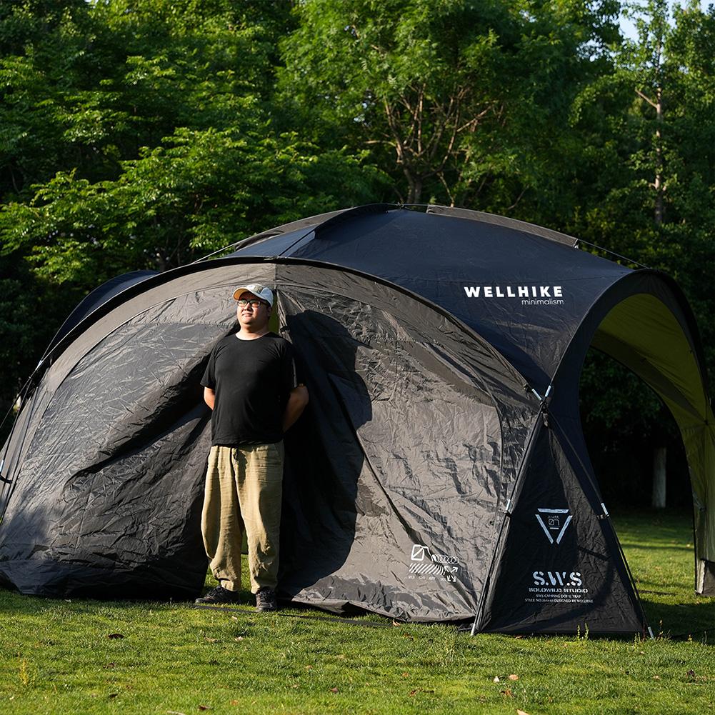 Silver Coated Sunshade Canopy UV Resistant Camping Dome Tent PU3000MM Waterproof for Outdoor Backyard BBQ