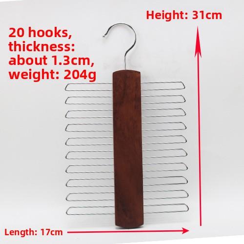 Multifunctional Wooden Belt Scarf Tie Storage Rack Home Use Real Wood Hanging Holder for Belt Waistcoat Necktie Storage