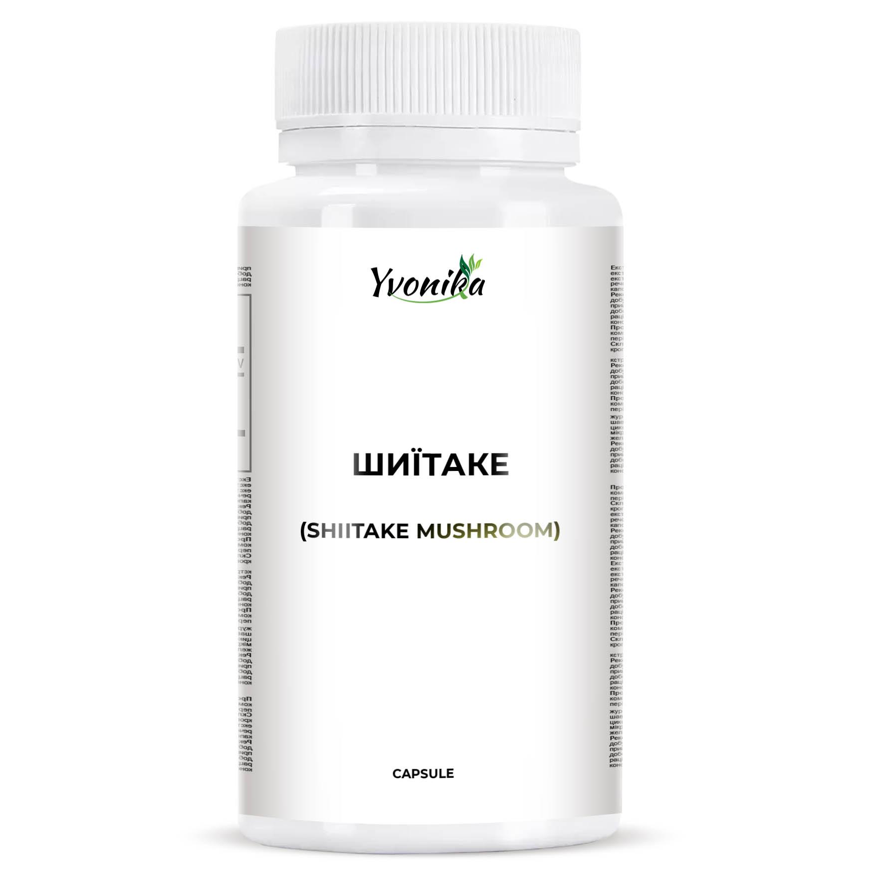 

YVONIKA™ Shiitake Mushroom 200 mg, 30 Capsules.