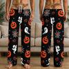 Men's Funny Halloween Print Pajama Pants with Pockets, Quirky Sleep Pants for Home