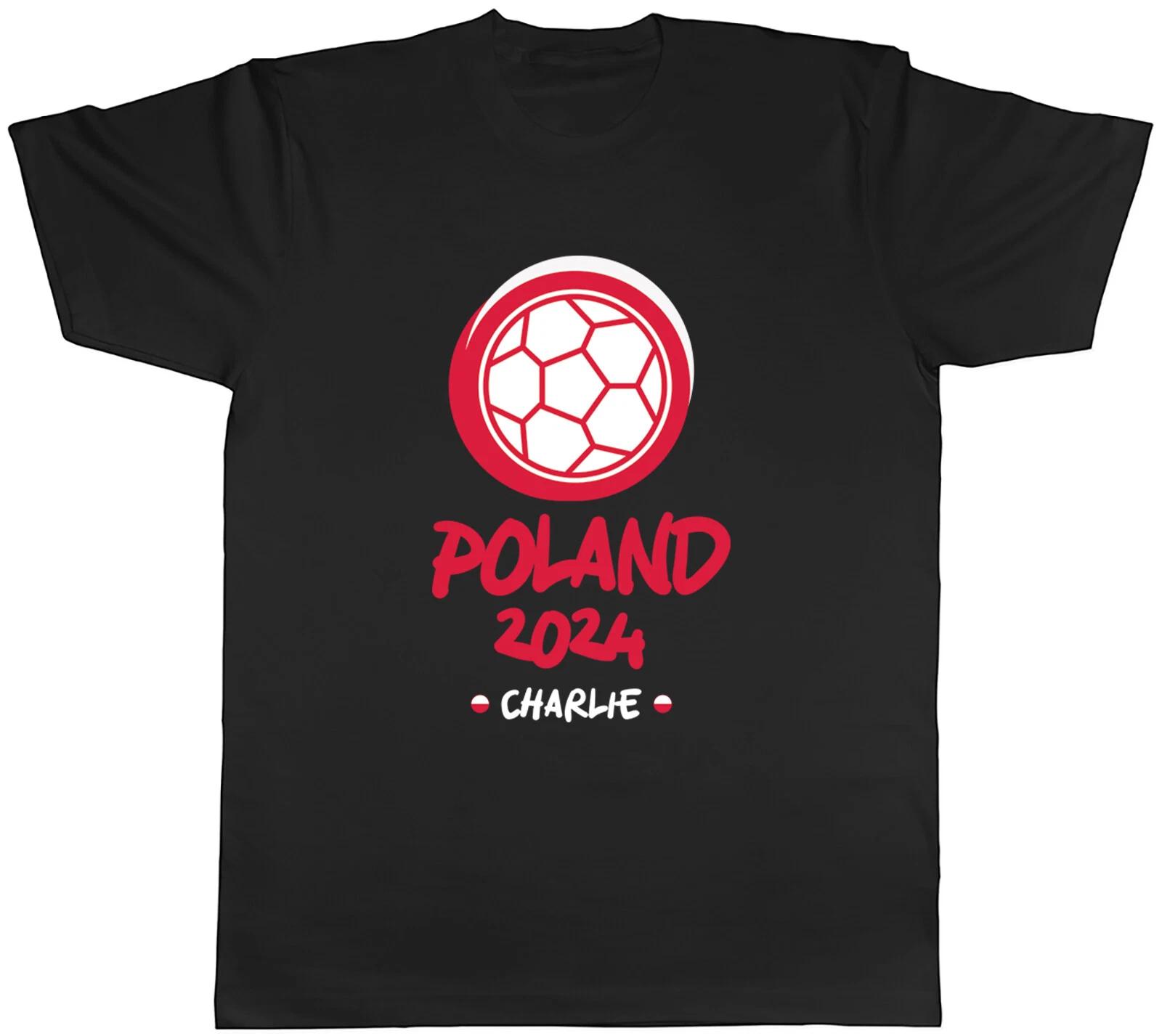 Personalised Poland 2024 Mens T-Shirt Football Soccer Supporter Fan Tee Gift M