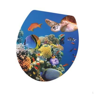 Bathroom Toilet Sticker ,3D Underwater World Wall Stickers ,under The Sea Scenery Decals for