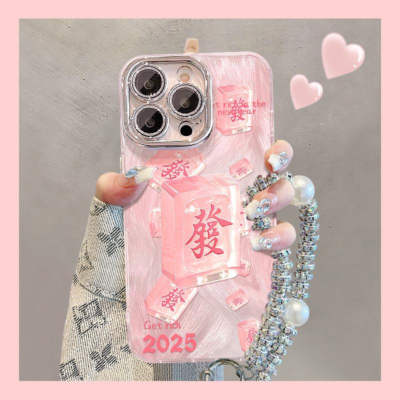 

Crystal Mahjong Hair Bracelet Applicable To Apple 16promax Mobile Case 13 Feather Yarn 15 National Trend Style 14 Bracket 11 Women Redmi K40/K40 Pro