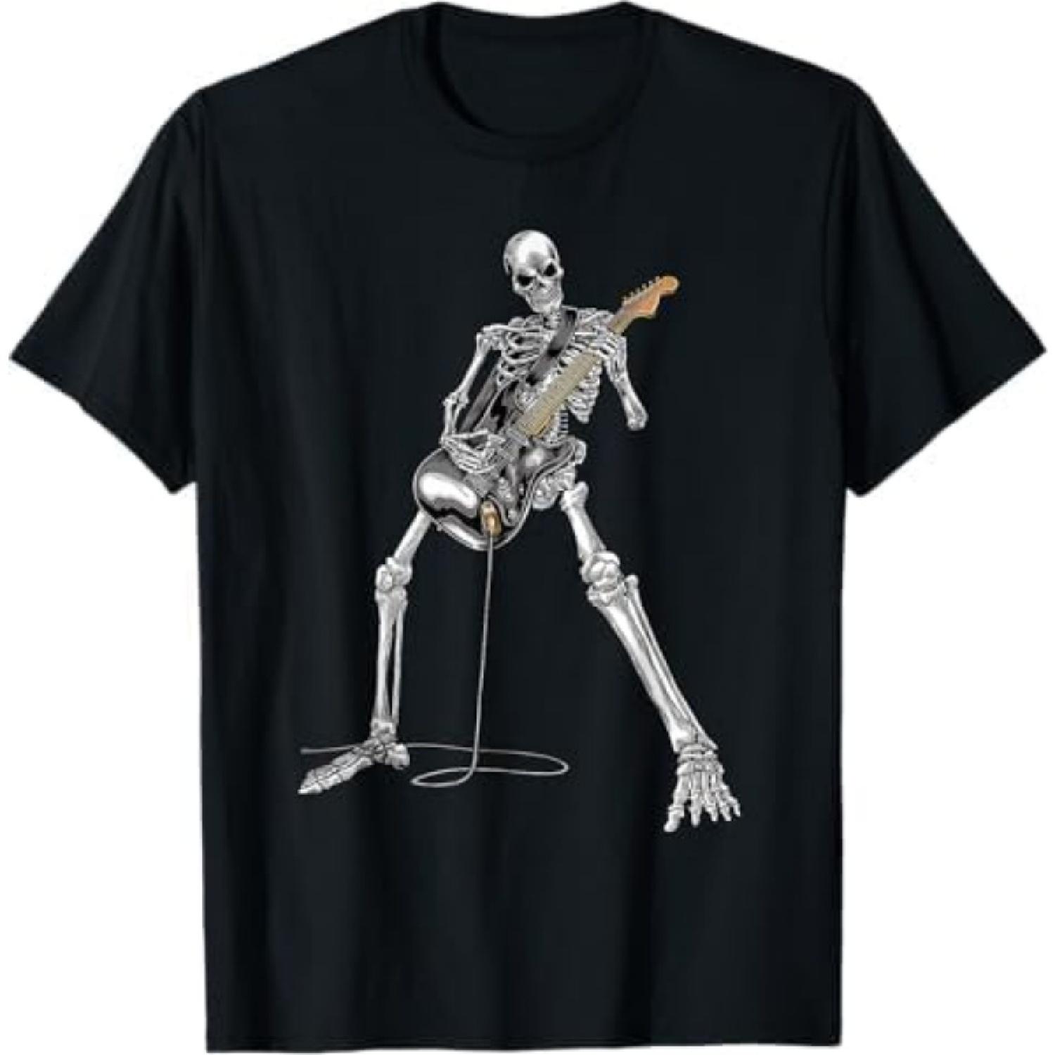 

Skeleton Rock and Roll Guitar Spooky Halloween Rock Band T-Shirt MAILINH Mens Womens Tank Top Sweatshirt Hoodie Black XXXXXL різнокольоровий