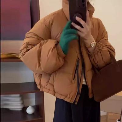 Casual Short Down Jacket Women's Winter Thickened Loose Design Stand-up Collar Small Bread Jacket Warm Jacket