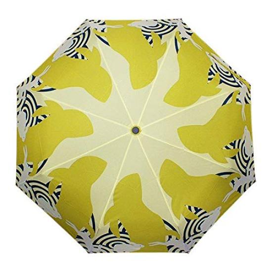Hokusai Graphic Folding Umbrella for 95cm Pattern Textile Inaba no White Oak Women, [Japanese Tri-Folding Umbrella, Shirousagi]