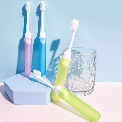 Folding Toothbrush, Folding Travel Toothbrush | Soft Toothbrush | Folding Toothbrush, Soft Toothbrush, Portable Toothbrush for Hiking, Camping, and Tr