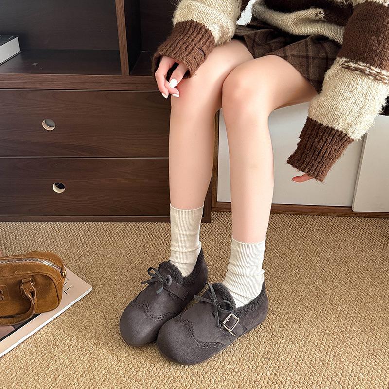 Design Sense Women's Winter New All-inclusive Plush Single Shoes Plush Warm Casual Cotton Shoes
