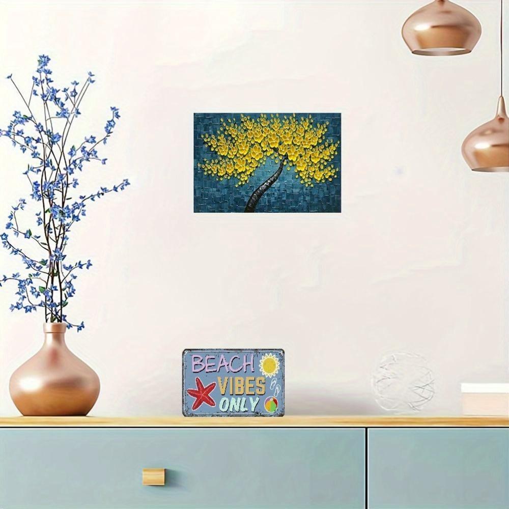 Plochý dřevěný 2D nápis 30*20cm 'Jen plážová atmosféra' Rustikální dekorace pro domov, restauraci, bar a další Snadno zavěsitelná deska pro vnitřní/venkovní použití