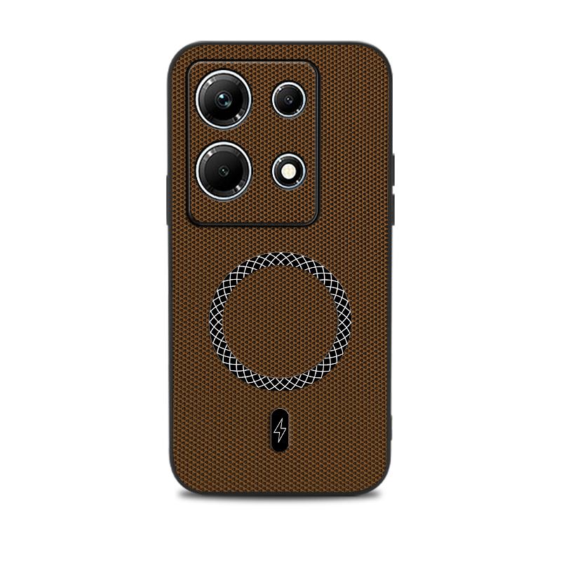 For Infinix Note 30 Lens Guard Magnetic Phone Case For Infinix Note 30 Slim Leather Texture Wireless Charging Protector Cover