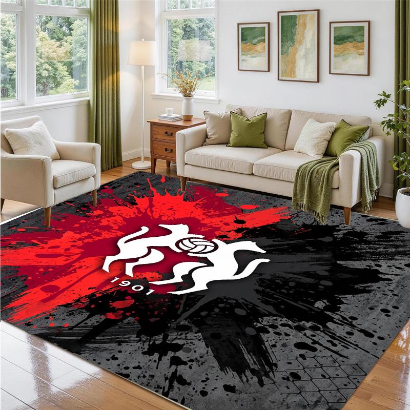 Stade Rennais FC Design Crystal Velvet Rug Soft Decorative Mat for Bedroom Entrance