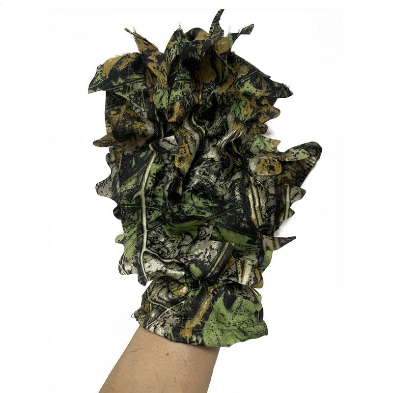 3D Camouflage Leaf Hunting Gloves Sneaky Comfortable Non-slip Durable 3D Gloves For Hunting Shooting Photography Leaf Gloves