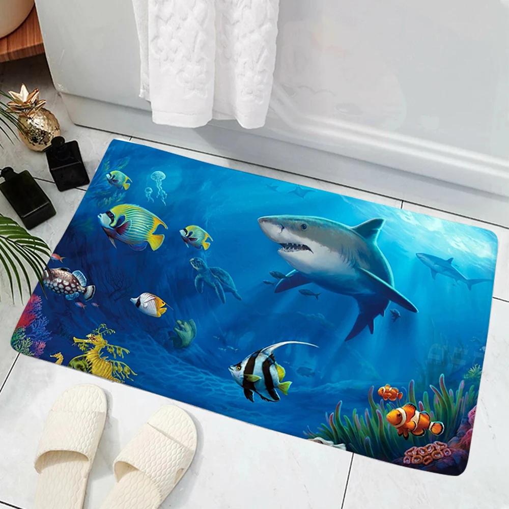 Hot Selling Model Fishing Lure Hard Bait House Door Mat Decoration 3D Printing Animal Floor   Non-Slip Soft Flannel Rug