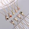 Fashion Simple Bear Zircon Pendant Necklace Stainless Steel Chain Cute Choker Collar Jewelry Party Gifts For Women Girls