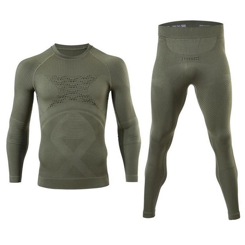 Men Women Ski Base Layer Set Quick Dry Moisture Wicking Compression Long Sleeve Top Pants Snow Sports Running Gym