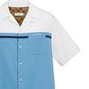 Coach SS24 Letter Logo Color Block Single-Breasted Short Sleeve Shirt Men shirts Blue CO811-BLM