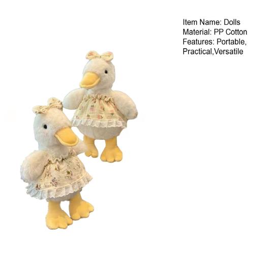 Søt and plysjleke med blomsterkjole Mykt kosedyr Bedårende plysjvenn Dekorasjon