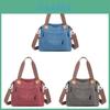Borsa Tote Casual da Donna in Tela di Grandi Dimensioni con Cerniera, Tasche Interne e Stile Retrò per Uscite del Weekend