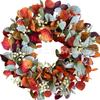 Harvest Wreath With Pumpkins Berries Vine Circle Halloween Thanksgiving Door Decor