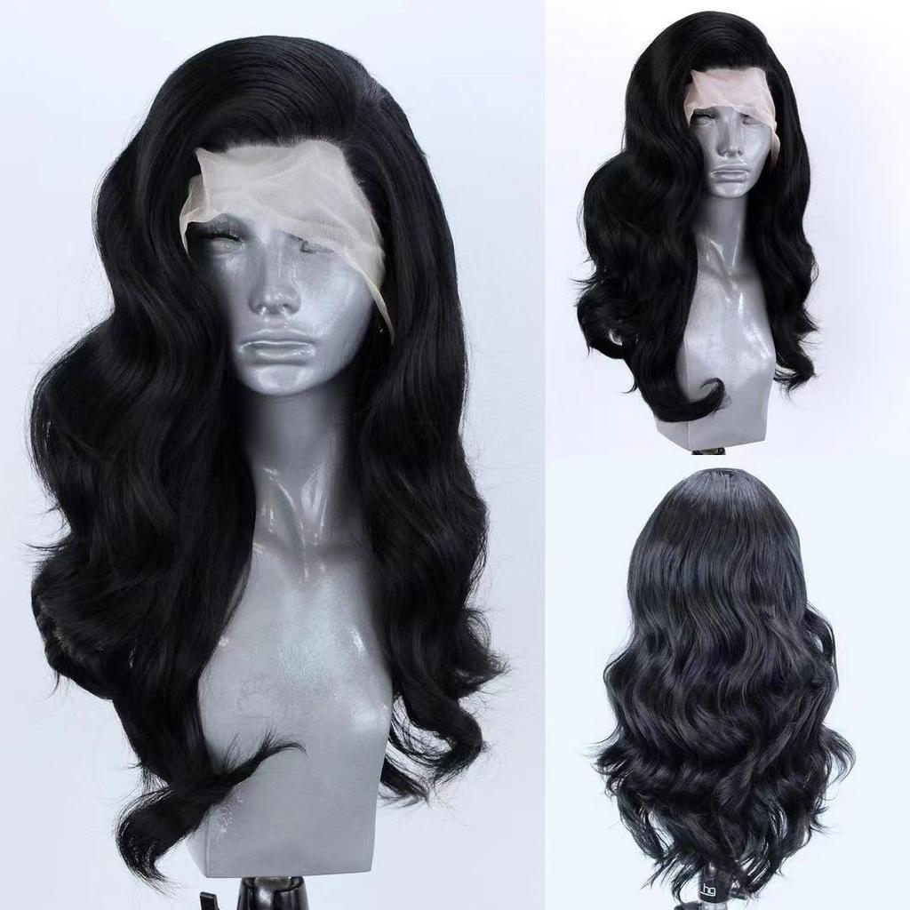 AIMEYA Platinum Blonde Synthetic Lace Front Wigs for Women Natural Wave Synthetic Hair Wig Natural Hairline Cosplay Wigs