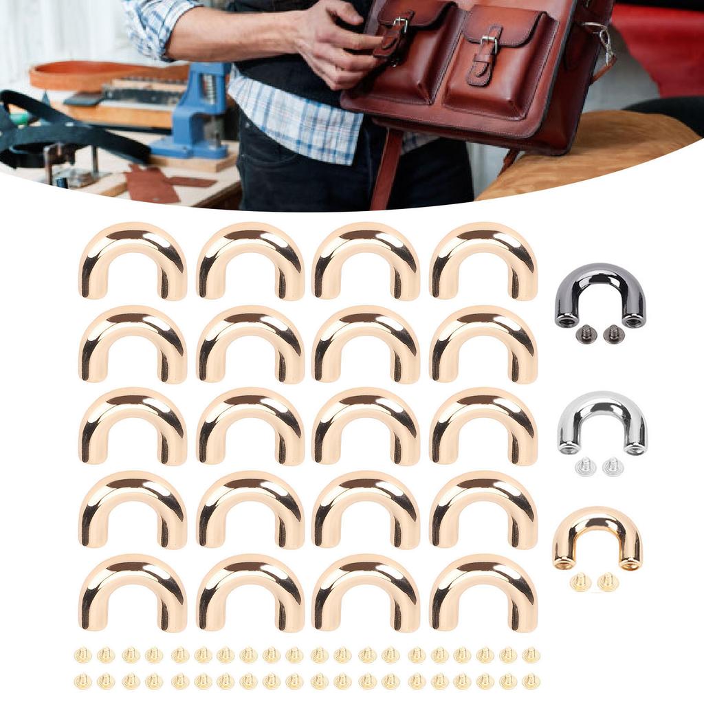 20 Ensembles Boucles de Connexion Pont Arqué Anneau en U Connecteurs de Sangle à Chaîne Alliage de Zinc Fer pour Sacs C