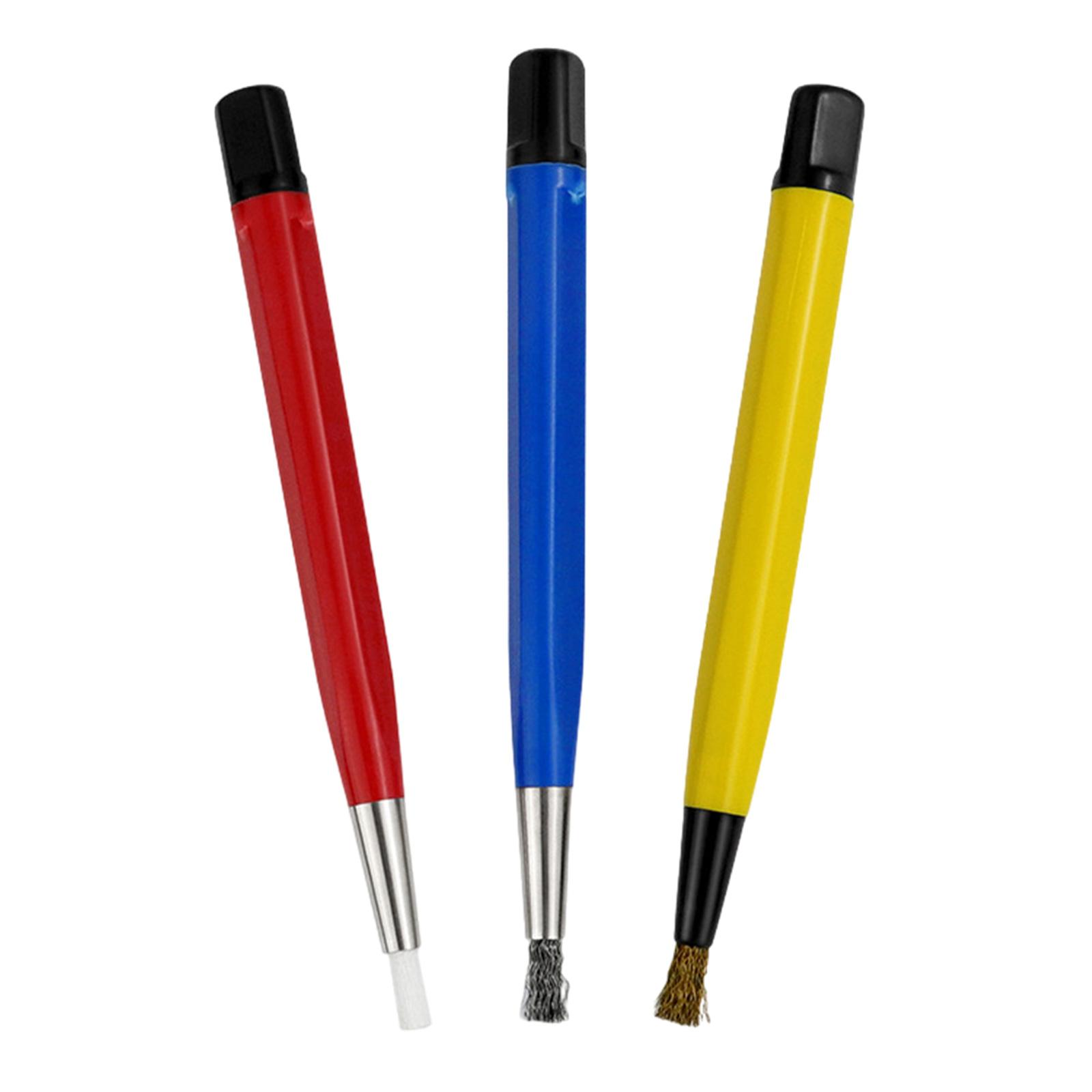 

3 шт./набор Ручка-щетка для удаления ржавчины Стекловолокно/Латунь/Сталь Форма ручки Детали для ремонта часов Полировальный инструмент для чистки