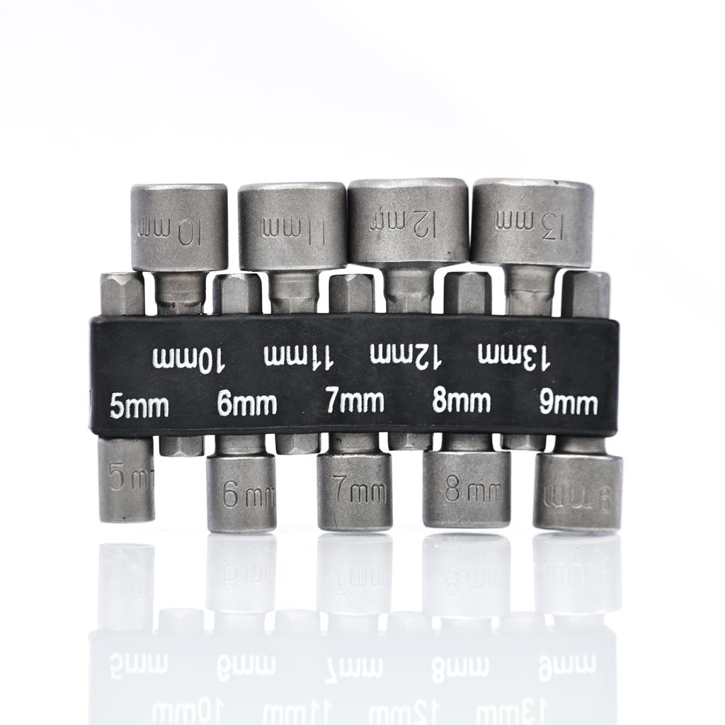 Rosfix Sockets 5-13mm, 1/4 mount 9pcs.