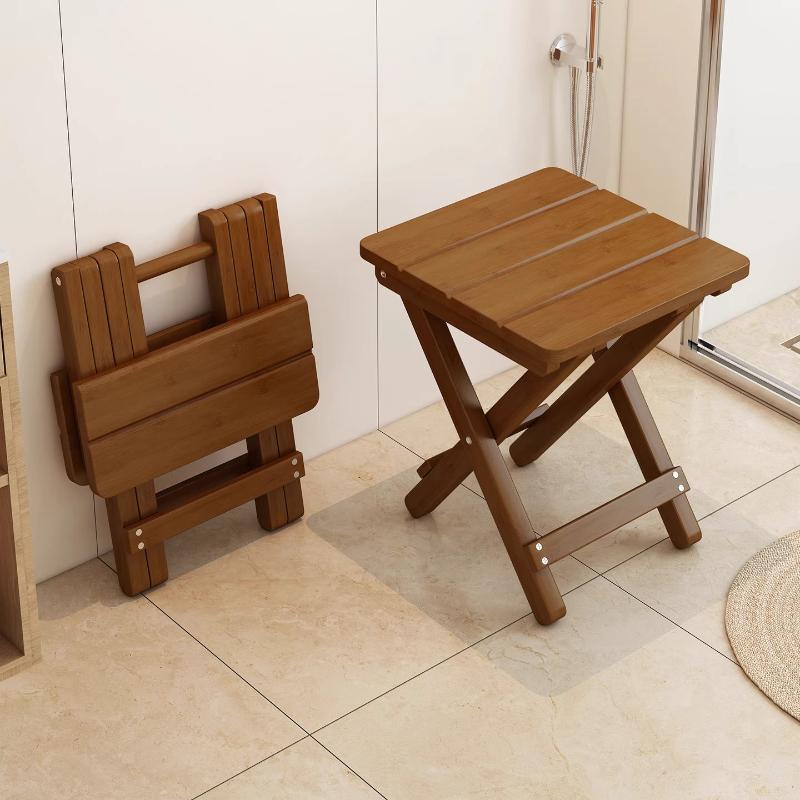 Faltbarer kleiner Hocker für Zuhause - Tragbarer Badezimmerhocker, Niedrige Wohnzimmerbank, Schuhwechselhocker für den Eingangsbereich, Klapphocker