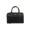 Rowan 27 Zipper Closure Detachable Shoulder Strap Cross-grain Leather Boston Bag Shoulder Hand Crossbody Bag Large Size Women's Pure Black