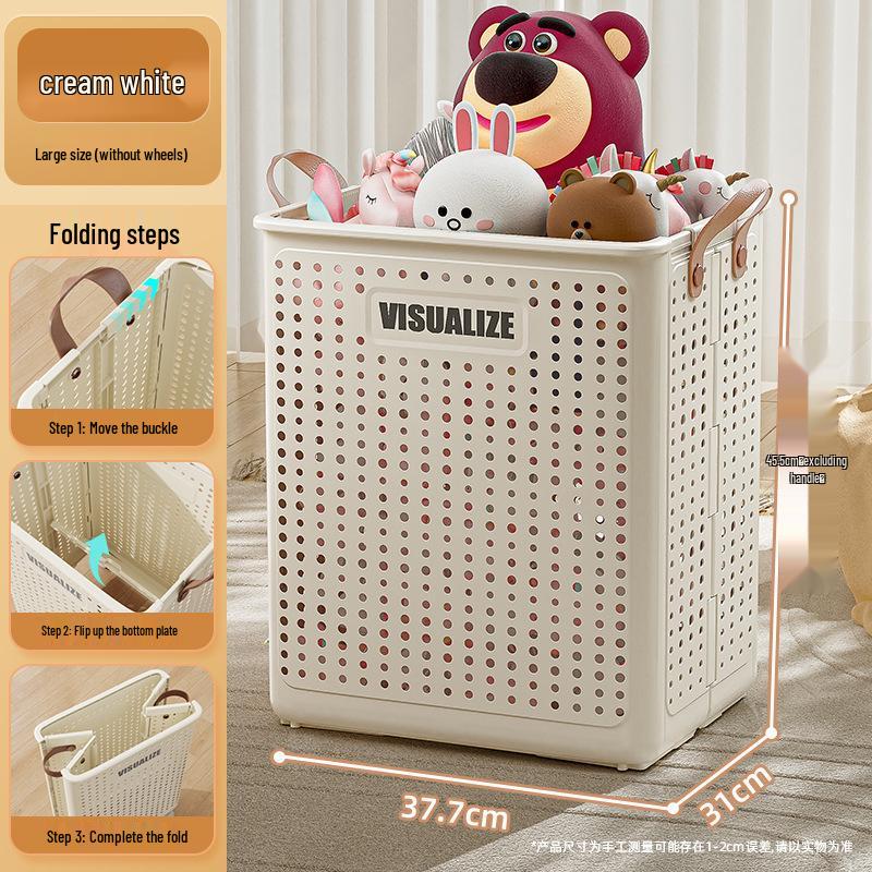 Foldable Large-Capacity Laundry Hamper with Wheels for Bathroom/Toilet