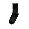 Womens Socks Ruffle Turn-Cuff Mid Cut Ankle Crew Socks All Season Soft Knit Cotton Socks Solid Color Lettuce Dress Sock