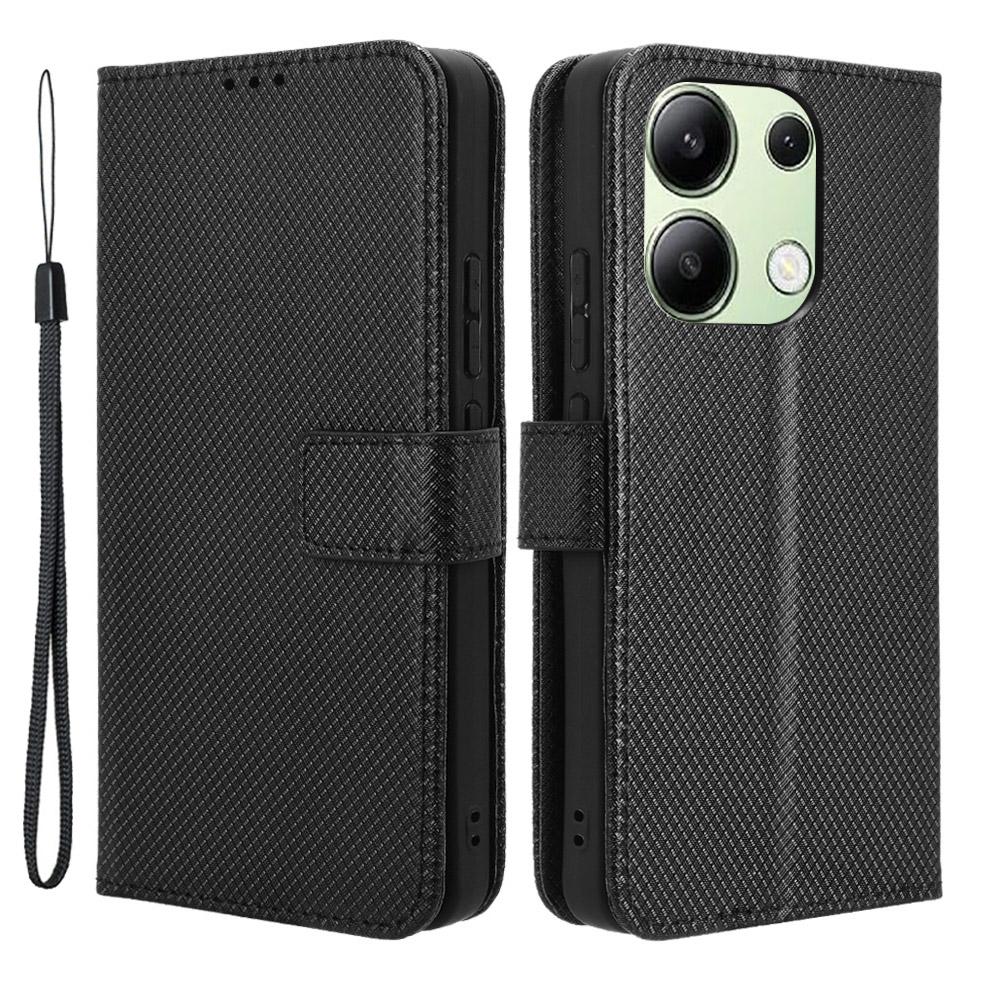 Для Xiaomi Redmi Note 13 4G Чехол-кошелек с текстурой под бриллиант из ПУ кожи D