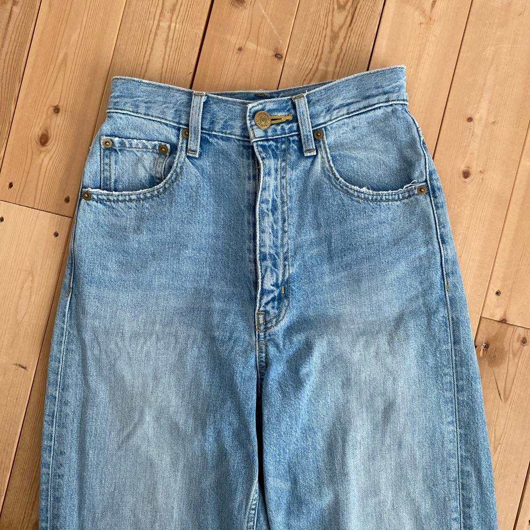 MOUSSY High waist distressed straight denim pants 24