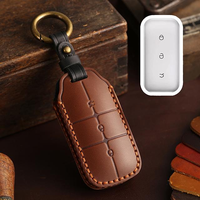 

Leather Car Key Fob Case Cover Keychian For Geely Galaxy L7 L6 Plus Max Car Accessories Smart Key Holder